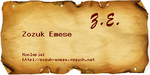 Zozuk Emese névjegykártya